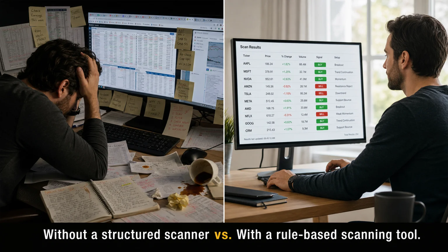photorealistic 16 9 comparison scene showing two contrasting Economics Savvy