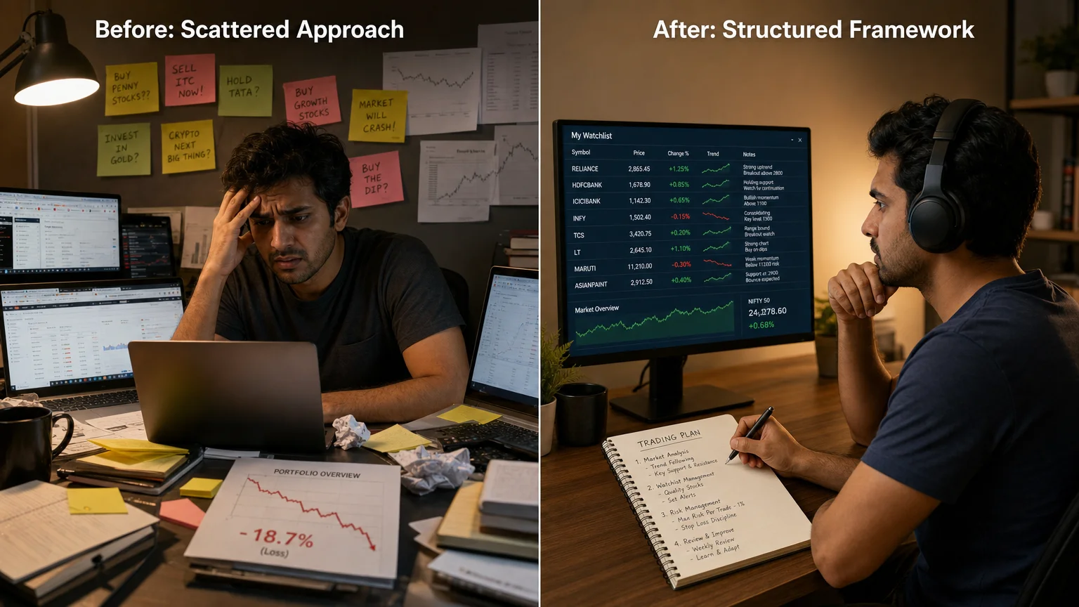 split-frame before-and-after comparison 16 9 landscape format LEFT Economics Savvy