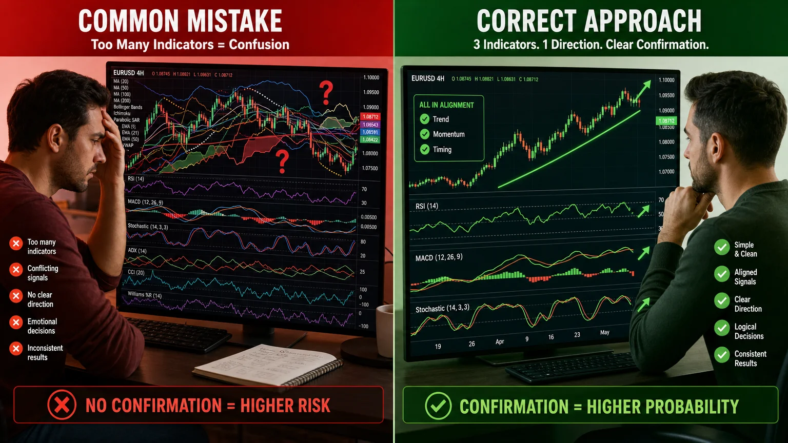 split-frame before-and-after comparison 16 9 landscape format illustrating Economics Savvy