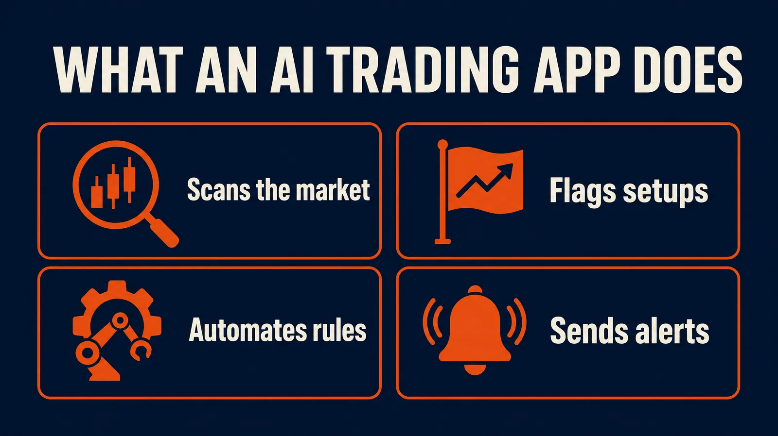 What an AI trading app does in four parts