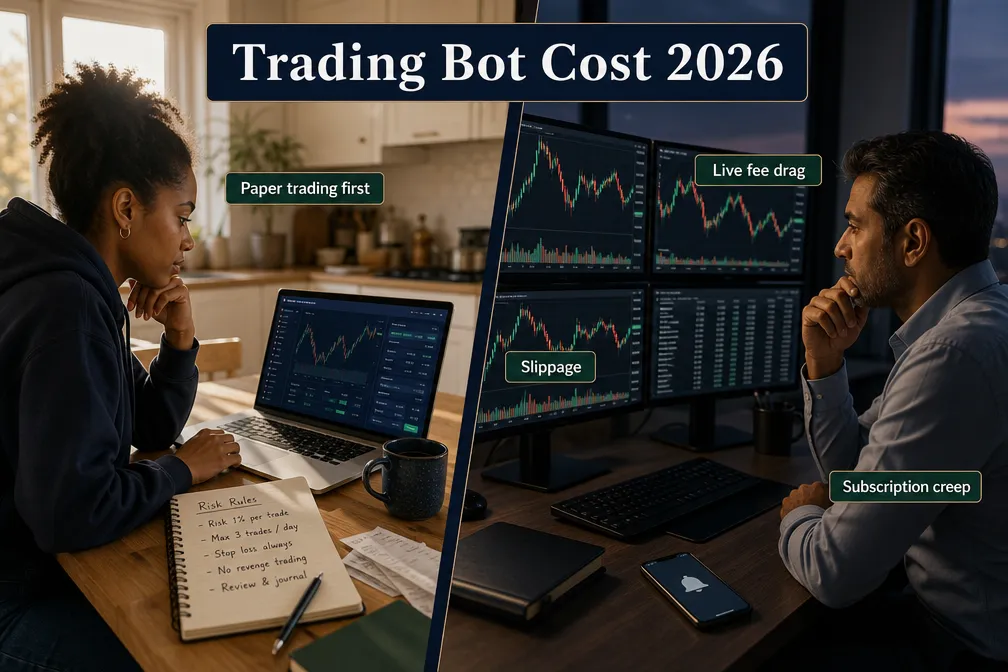 Paper trading first versus live trading with fee drag, slippage and subscription creep